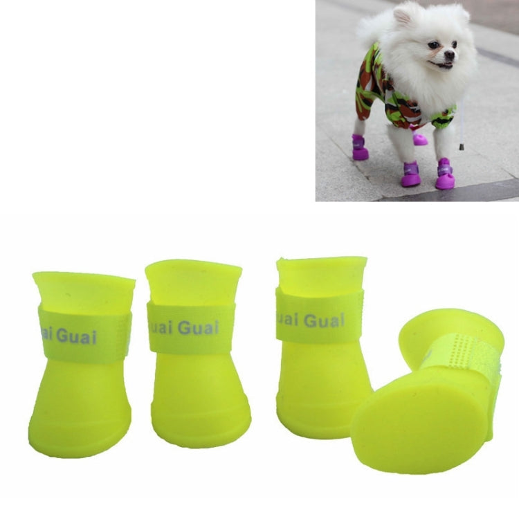 Adorabili scarpe per cani da compagnia Stivali di gomma color caramello per cuccioli Scarpe da pioggia impermeabili, M, dimensioni: 5,0 x 4,0 cm, Size: M 5.0 x 4.0cm, Size: 5.0 x 4.0cm