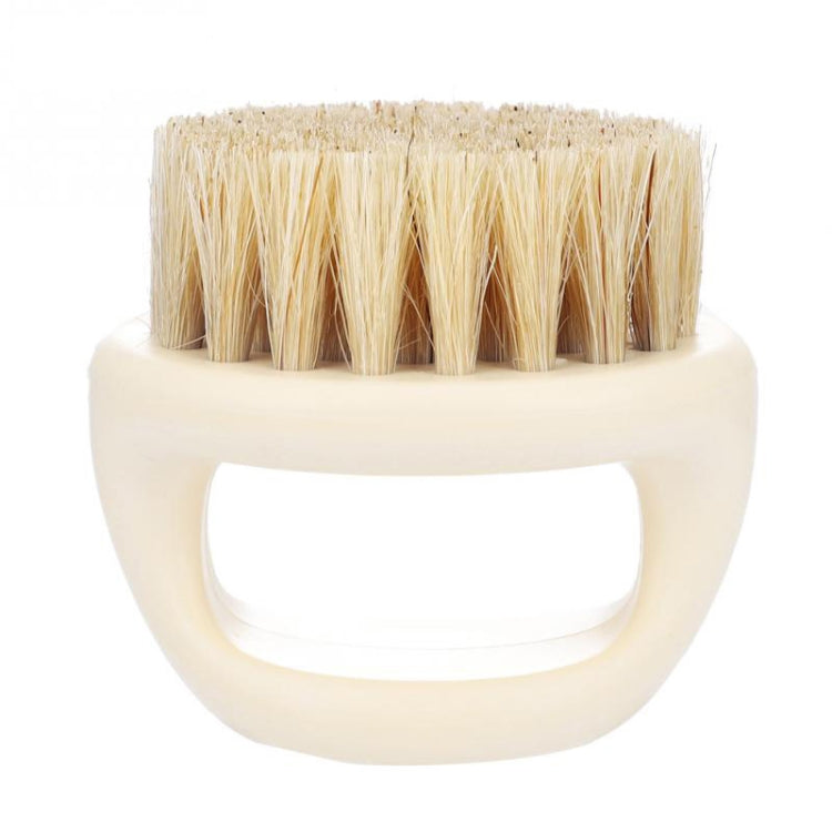 Pennello da barba portatile con design ad anello da uomo, 3 pezzi, in ABS bianco, per pulizia taglio capelli