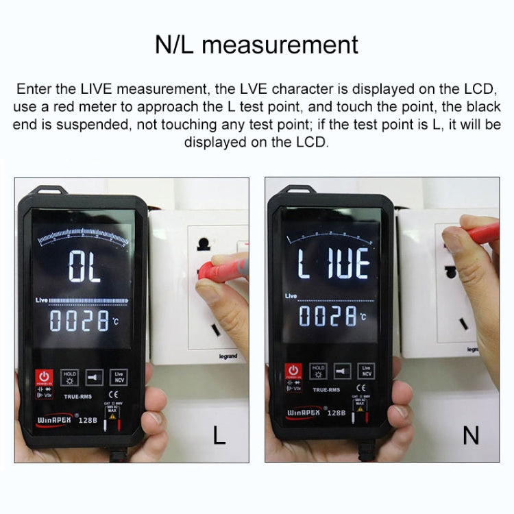 HY128B Ultra-thin Touch Intelligent Digital Multimeter with Reverse Display High Precision Fully Automatic Actual Value Multimeter,HY128B