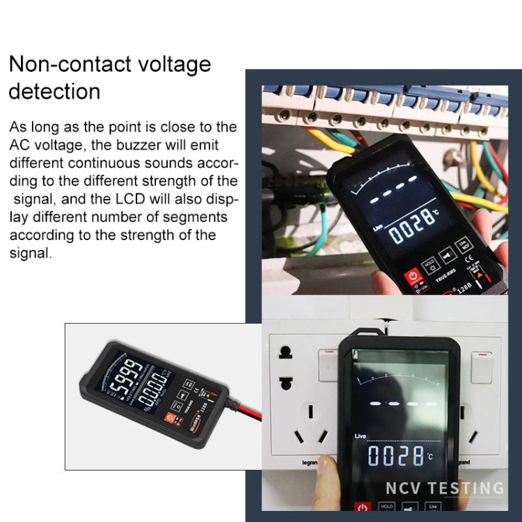 Multimetro digitale intelligente touch ultrasottile con schermo a colori HY128C Multimetro con valore effettivo reale ad alta precisione completamente automatico, HY128C