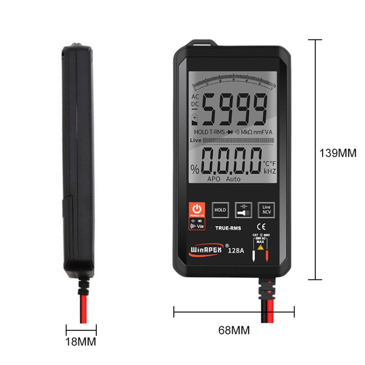 HY128A Ultra-thin Touch Intelligent Digital Multimeter with Conventional Screen Fully Automatic High Precision Actual Value Multimeter,HY128A