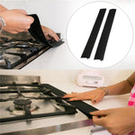 Striscia di tenuta nera antipolvere per cucina a fessura per stufa a gas, antivegetativa, dimensioni: 53,5 * 5 * 1 cm, 53.5cm(Black)