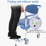 Sedile WC con ruote in lega di alluminio per anziani