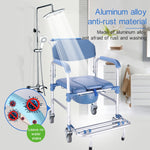 Sedile WC con ruote in lega di alluminio per anziani