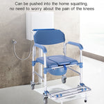 Sedile WC con ruote in lega di alluminio per anziani