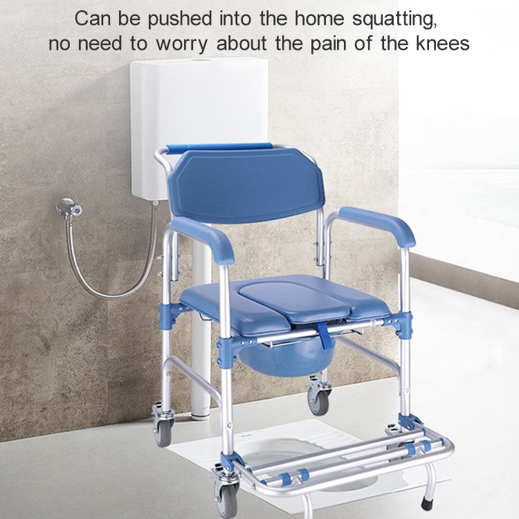 Sedile WC con ruote in lega di alluminio per anziani