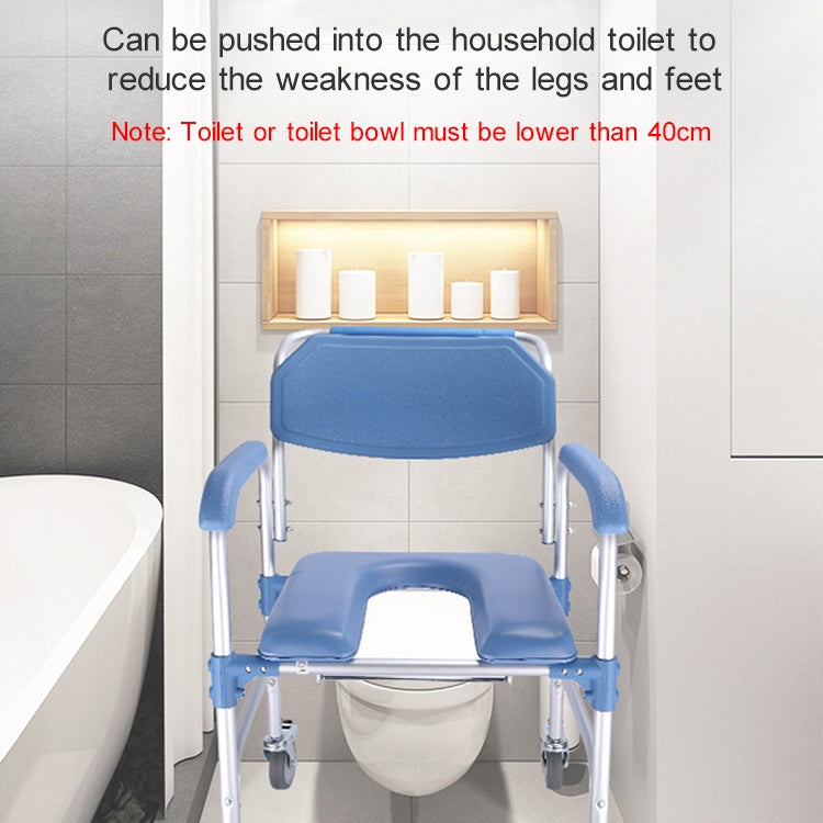 Sedile WC con ruote in lega di alluminio per anziani