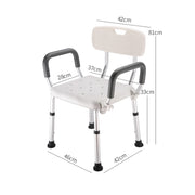Sedia da bagno in lega di alluminio con schienale per donna anziana/incinta, Bath Chair