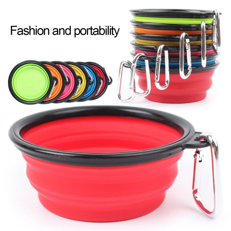 Ciotola da viaggio pieghevole per animali domestici portatile Ciotola da viaggio per cuccioli in silicone per acqua, consegna colore casuale, diametro della ciotola: 13 cm