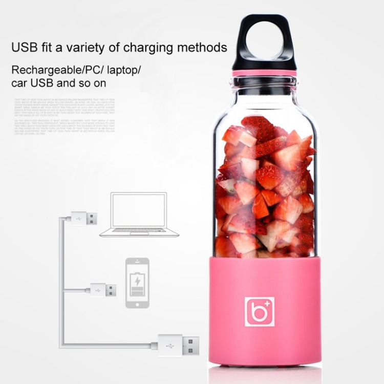 Bingo 500 ml Mini portatile USB ricaricabile spremiagrumi elettrico tazza spremiagrumi frullatore, 22000 giri al minuto, 2 Blade Head Pink, 2 Blade Head Green, 2 Blade Head Blue, 2 Blade Head Purple, 2 Blade Head Red