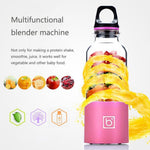 Bingo 500 ml Mini portatile USB ricaricabile spremiagrumi elettrico tazza spremiagrumi frullatore, 22000 giri al minuto, 2 Blade Head Pink, 2 Blade Head Green, 2 Blade Head Blue, 2 Blade Head Purple, 2 Blade Head Red
