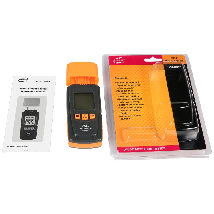 BENETECH GM605 Digital Wood Moisture Meter Humidity Tester Timber Moisture Detector, GM605