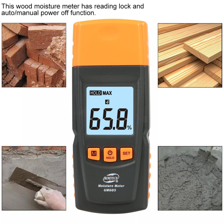 BENETECH GM605 Digital Wood Moisture Meter Humidity Tester Timber Moisture Detector, GM605