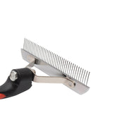 Pettini per cani di grossa taglia Rastrello per toelettatura in acciaio inossidabile Pettine con manico in gomma Spazzola per parrucchiere, Dimensioni: 17,0x16,0 cm, Big Dog Hair Combs