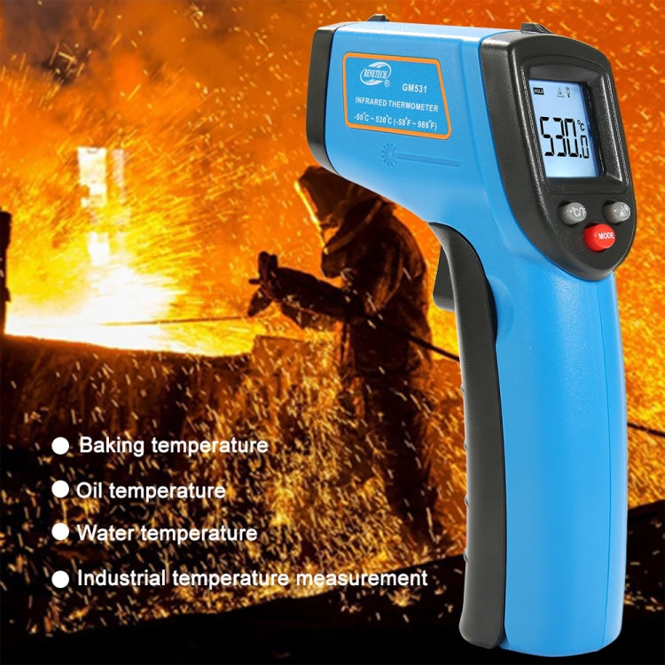 BENETECH GM531 Termometro portatile da cucina Termometro digitale a infrarossi, Campo di misura: -50~530 C, GM531