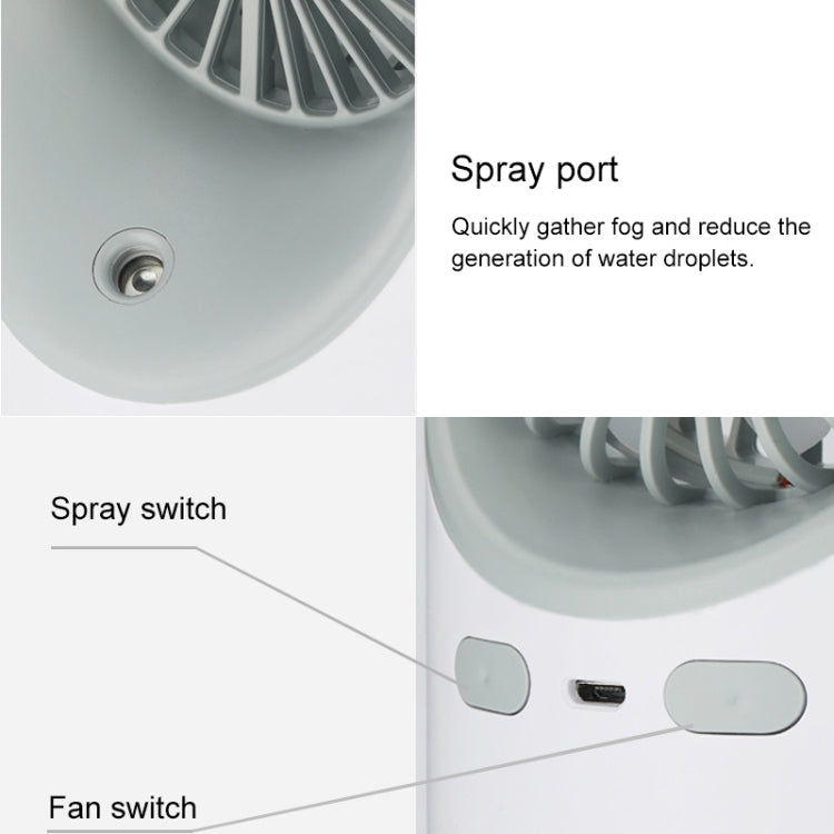 Multifunctional USB Charging Electric Desk Fan and Spray Humidification with Warm Yellow LED Reading Lamp, Support 3-Speed ​​Control