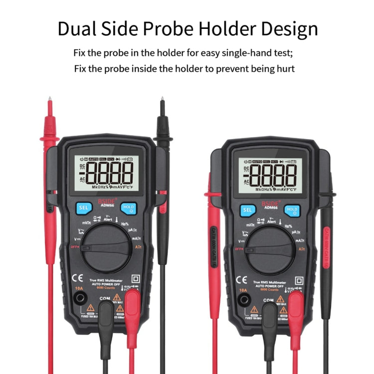 BSIDE ADM66 6000 Counts AC/DC Current Voltage Capacitor Household Portable Multimeter with LCD Backlight and Card Slot Function