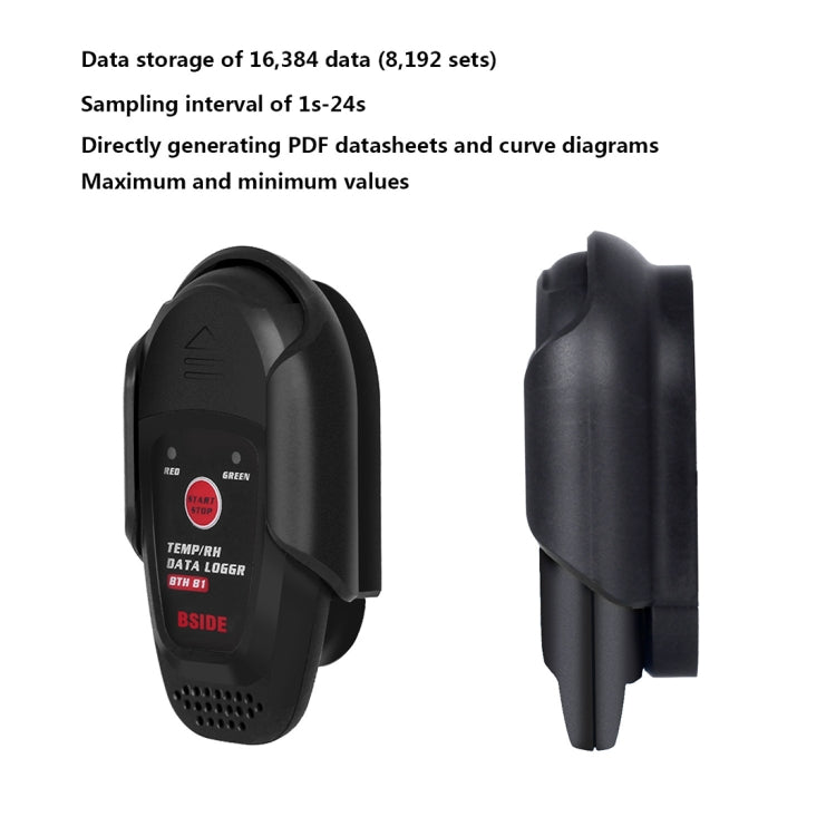 BSIDE BHT81 Registratore automatico di dati di temperatura/umidità con interfaccia USB