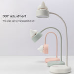 Lampada da notte da scrivania a LED con design a doppia sorgente luminosa a forma di gatto, supporta 3 controlli di luminosità