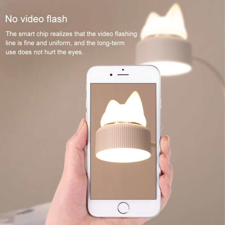 Lampada da notte da scrivania a LED con design a doppia sorgente luminosa a forma di gatto, supporta 3 controlli di luminosità