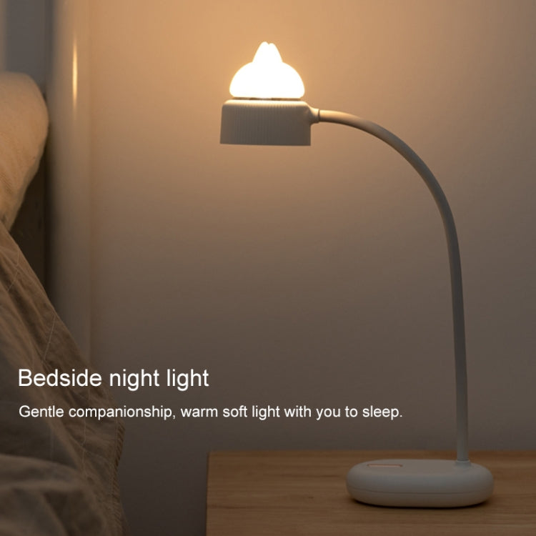 Lampada da notte da scrivania a LED con design a doppia sorgente luminosa a forma di gatto, supporta 3 controlli di luminosità