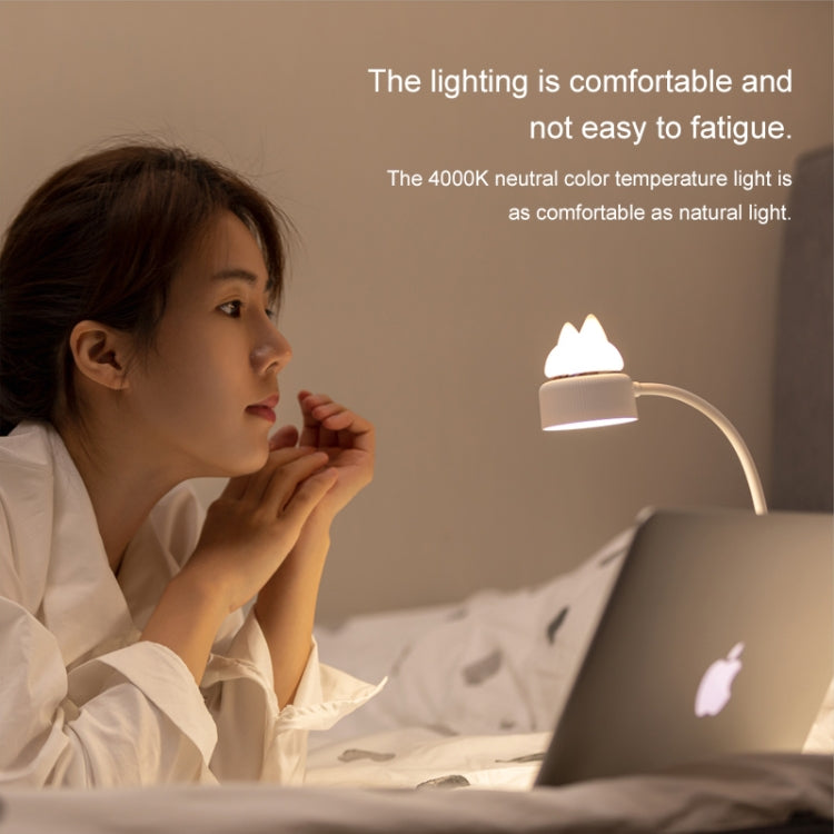 Lampada da notte da scrivania a LED con design a doppia sorgente luminosa a forma di gatto, supporta 3 controlli di luminosità