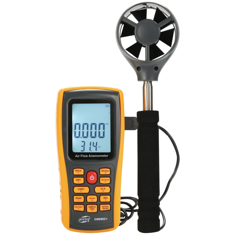 BENETECH GM8902+ LCD Display Digital Anemometer Air Flow Wind Speed ​​Meter, GM8902+