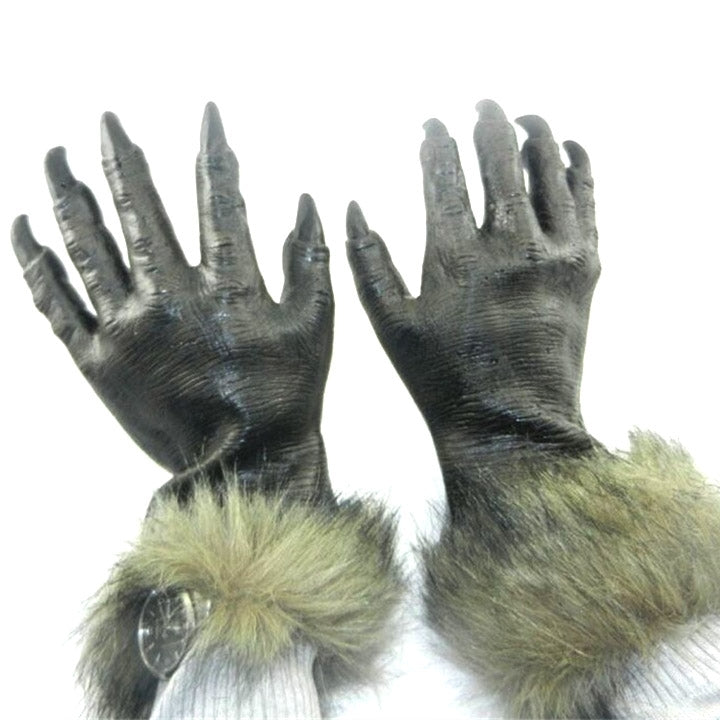 1 paio di guanti da lupo in lattice con decorazione di Halloween, puntelli per guanti in maschera per feste di festival di Halloween, Wolf Gloves