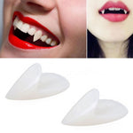 1 paio di dentiere per protesi da festa di Halloween da 13 mm, denti da zanne da diavolo zombi vampiro, 13mm