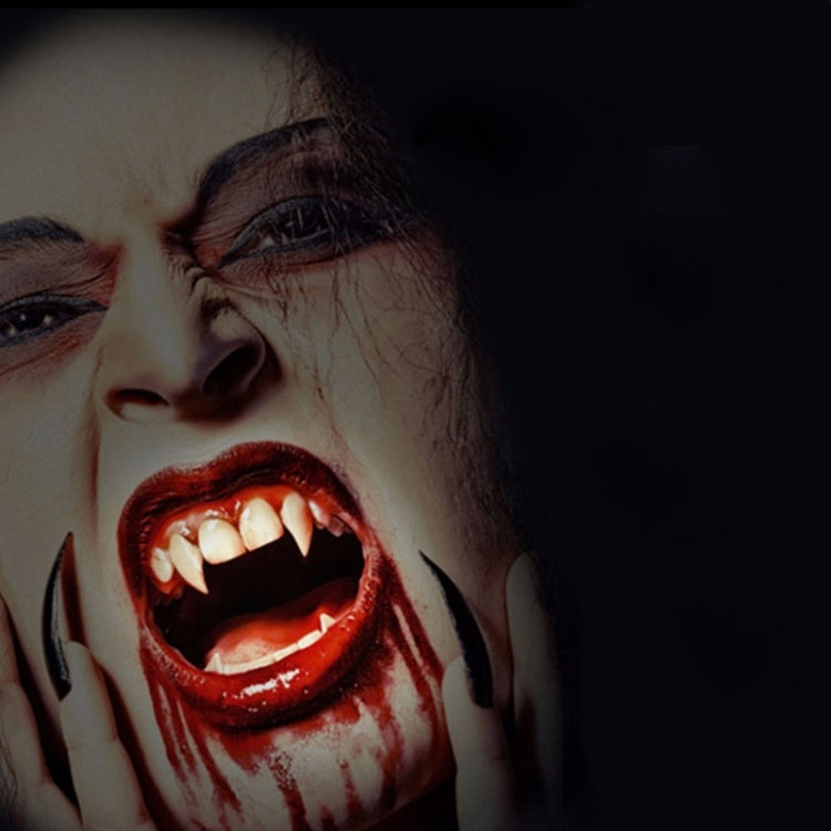 1 paio di dentiere per protesi da festa di Halloween da 15 mm, denti da vampiro, zombie, diavolo, zanne, 15mm