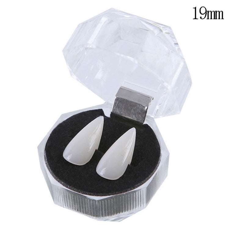 1 paio di dentiere per feste di Halloween da 19 mm, denti da vampiro, zombie, diavolo, zanne, 19mm