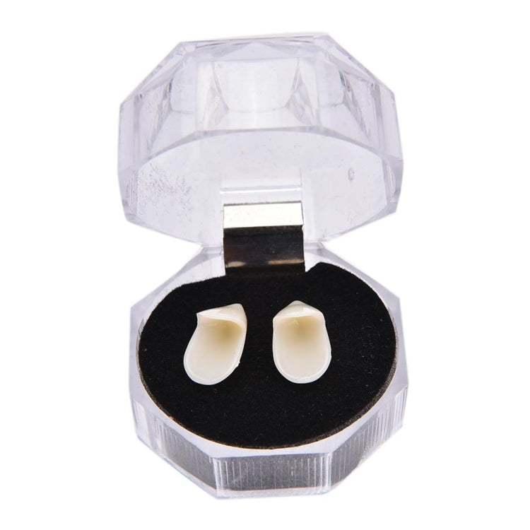 1 paio di dentiere per feste di Halloween da 19 mm, denti da vampiro, zombie, diavolo, zanne, 19mm