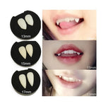 1 paio di dentiere per feste di Halloween da 19 mm, denti da vampiro, zombie, diavolo, zanne, 19mm