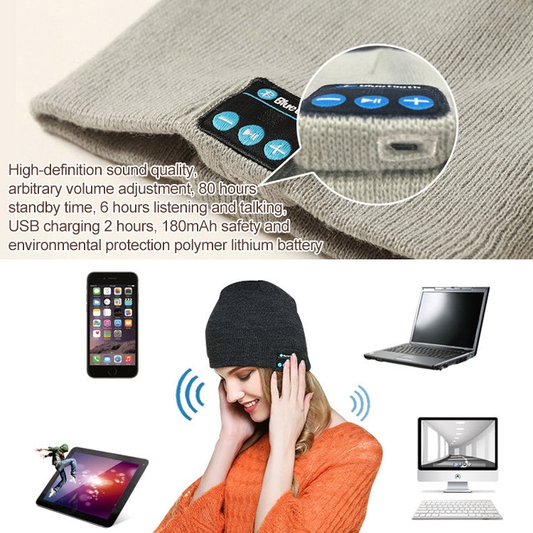 Cappello lavorato a maglia caldo con musica per chiamate wireless Bluetooth 5.0