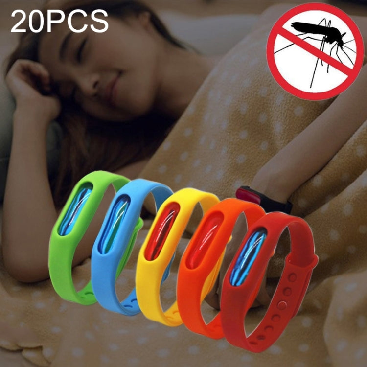 20 pezzi di braccialetti repellenti in silicone antizanzare con fibbia, anti-insetti, adatti a bambini e adulti, lunghezza: 23 cm, consegna colore casuale, 20 PCS