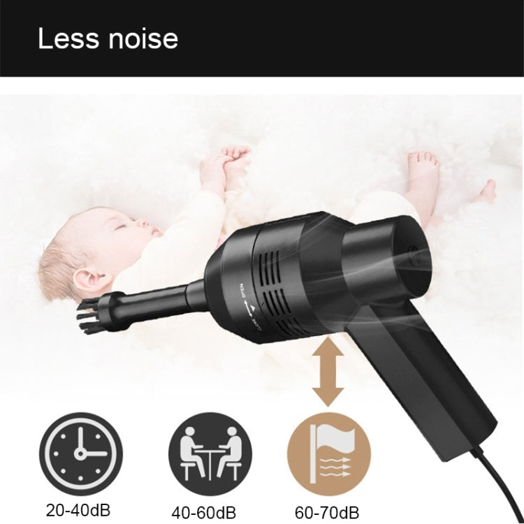 HK-6019A 3,5 W USB portatile potente aspiratore pulitore tastiera computer ugello spazzola collettore polveri kit di pulizia ventosa portatile per la pulizia di PC portatili/animali domestici, lunghezza cavo USB: 1,8 m, DC 5 V (nero)