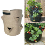 Borsa per piantare fragole in feltro non tessuto con 3 tasche, 18 litri/5 galloni, dimensioni: 23X28 cm, Size: 23X28cm