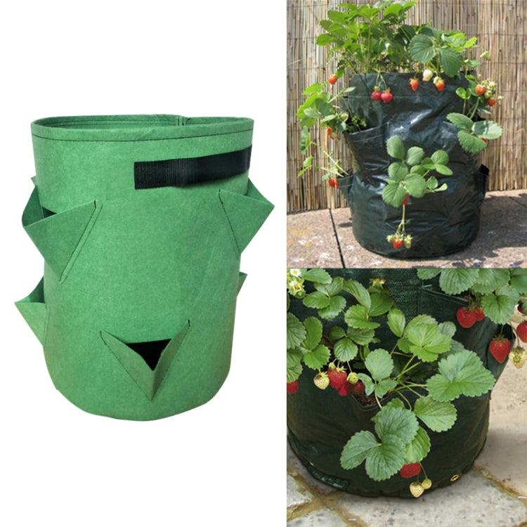 Borsa per piantare fragole in feltro non tessuto da 6 tasche, 26 litri/7 galloni, dimensioni: 30X35 cm, Size: 30X35cm