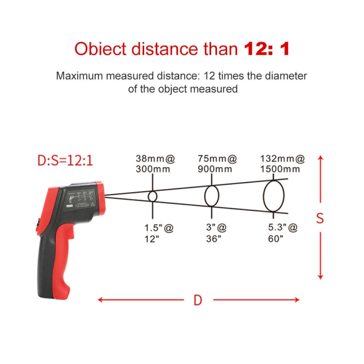 Wintact WT700 -50 degrees C~750 degrees C Portable Outdoor Non-Contact Digital Infrared Thermometer, WT700