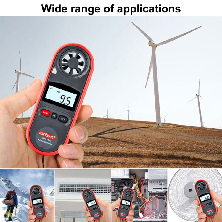 Anemometro termometro elettronico digitale Wintact WT816A, WT816A