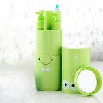 Kit di lavaggio da viaggio per specchio per il trucco, pettine per shampoo, tazza per gargarismi portatile creativo 5 in 1, set standard, 5 in 1