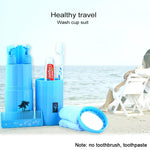 Kit di lavaggio da viaggio per specchio per il trucco, pettine per shampoo, tazza per gargarismi portatile creativo 5 in 1, set standard, 5 in 1