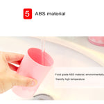 Kit di lavaggio da viaggio per specchio per il trucco, pettine per shampoo, tazza per gargarismi portatile creativo 5 in 1, set standard, 5 in 1