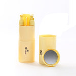 Kit di lavaggio da viaggio per specchio per il trucco, pettine per shampoo, tazza per gargarismi portatile creativo 5 in 1, set standard, 5 in 1