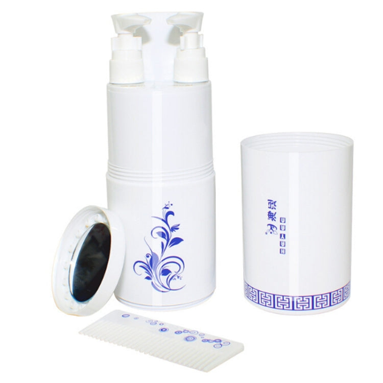 Kit di lavaggio da viaggio per specchio per il trucco, pettine per shampoo, tazza per gargarismi portatile creativo 5 in 1, set standard, 5 in 1