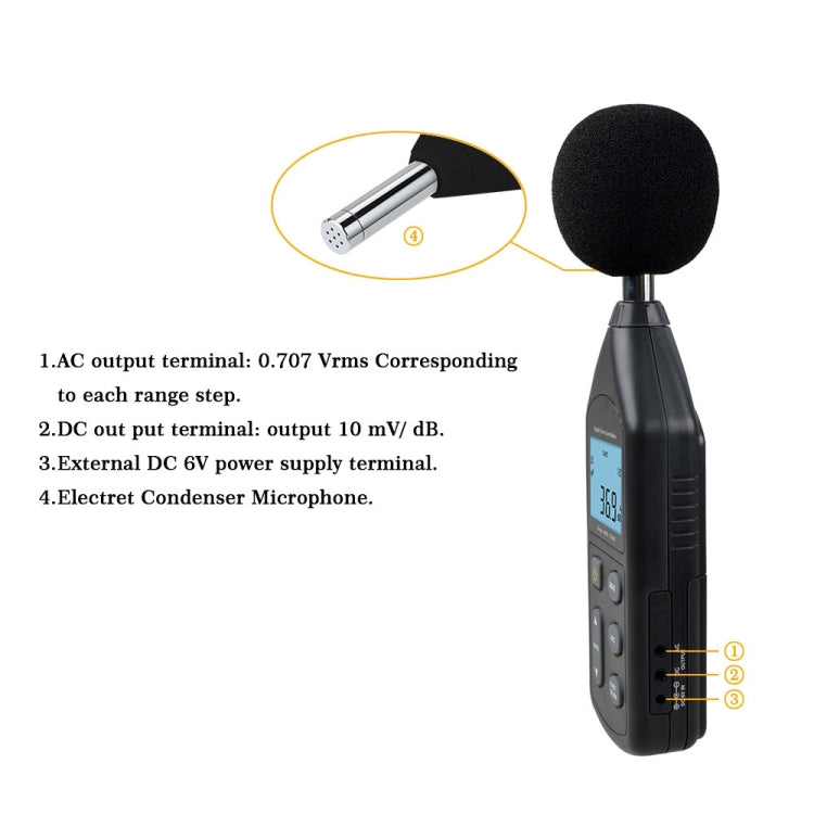 Fonometro digitale Wintact WT1357 30-130 dB