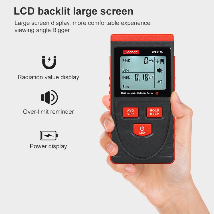 Wintact WT3120 Inductive Wood Moisture Meter Electromagnetic Radiation Tester,WT3120