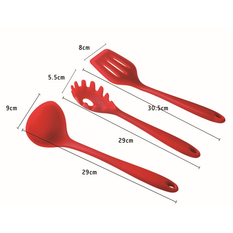 kn7050 Set di utensili da cucina in silicone 10 in 1, Black, Green, Blue, Red