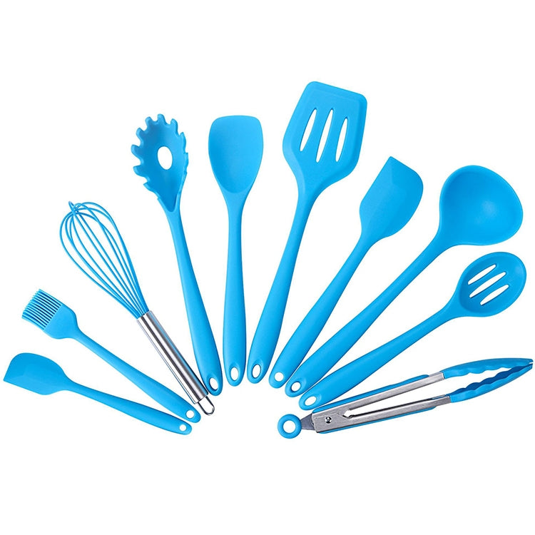 kn7050 Set di utensili da cucina in silicone 10 in 1, Black, Green, Blue, Red