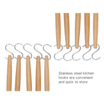 kn082 Set di ganci per utensili da cucina 10 in 1 in acciaio inossidabile, 10 in 1 Hook Set